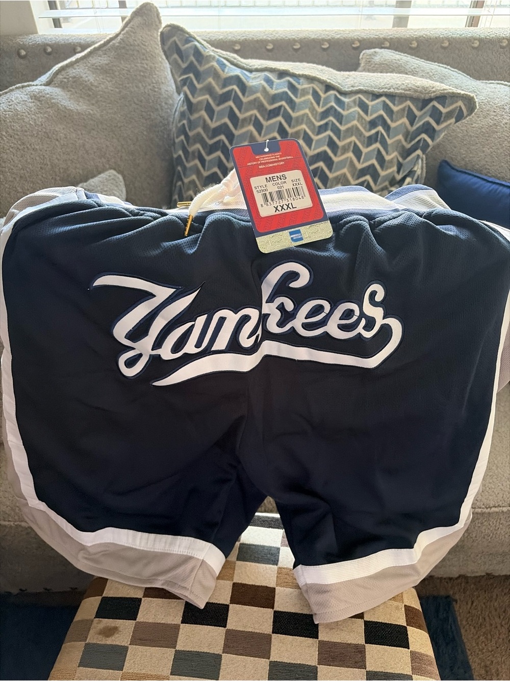 Navy Yankees Athletic Shorts